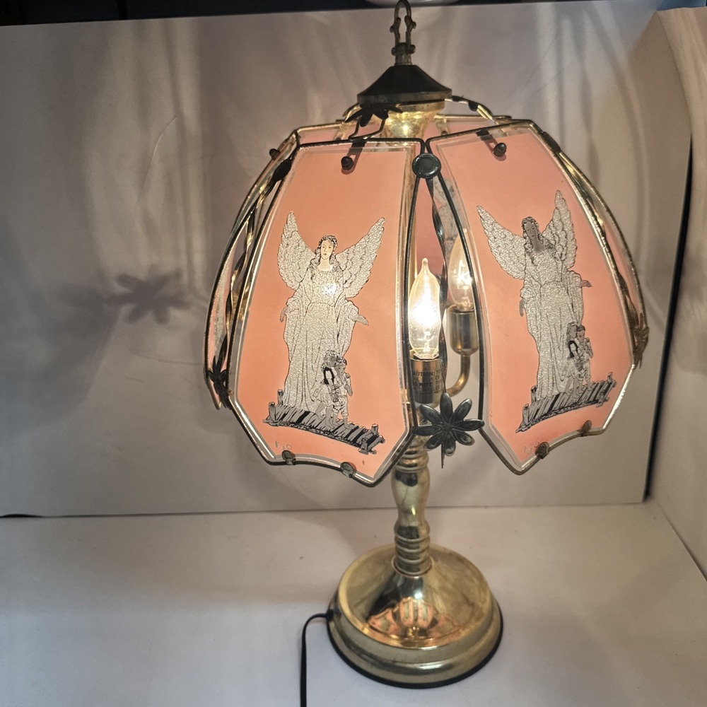 Vintage Touch‎ Lamp OK LIGHTING Angel Glass Panels Lamp Angel Nice
